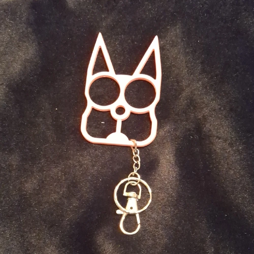Light Pink Cat Keychain - Picture 2 of 2